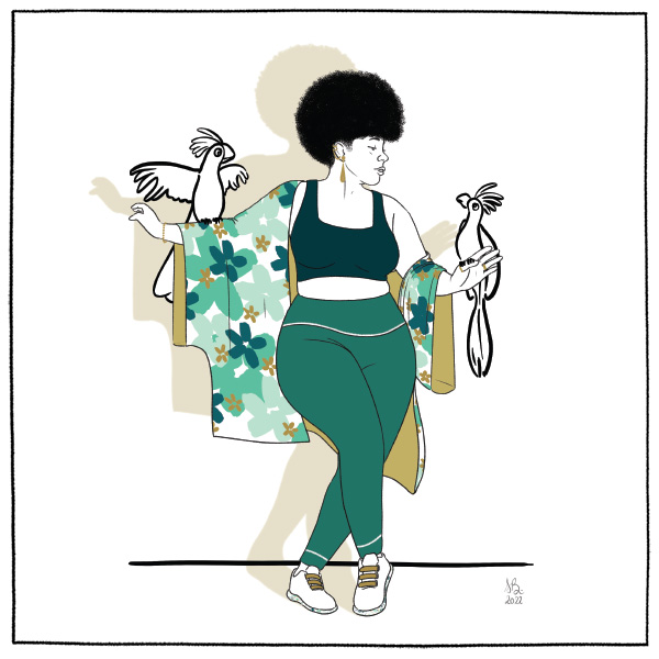 Femme aux oiseaux - illustration